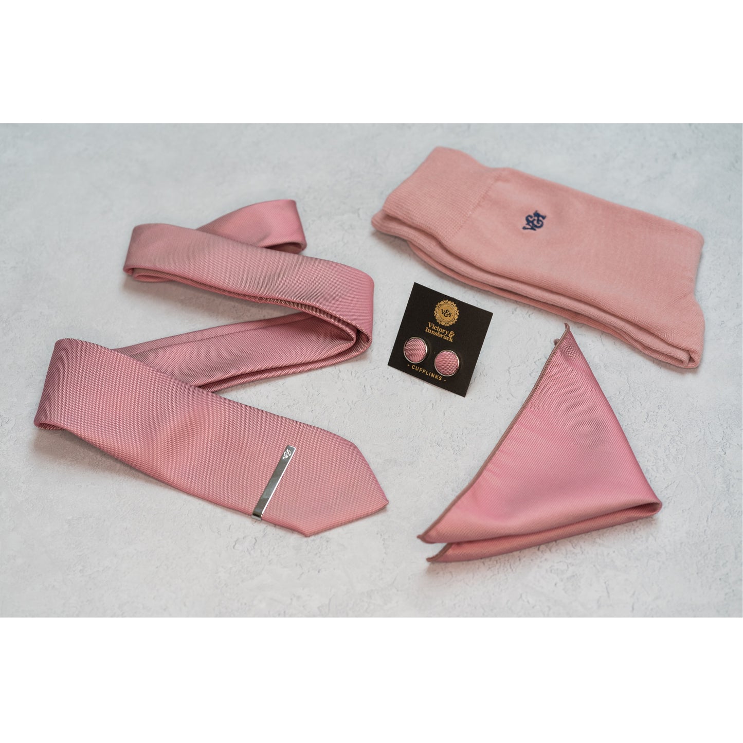 LIGHT MAUVE TEXTURED TIE SET