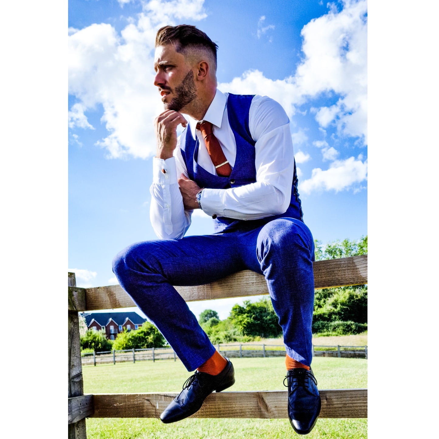 RUST TEXTURED TIE GIFT SET