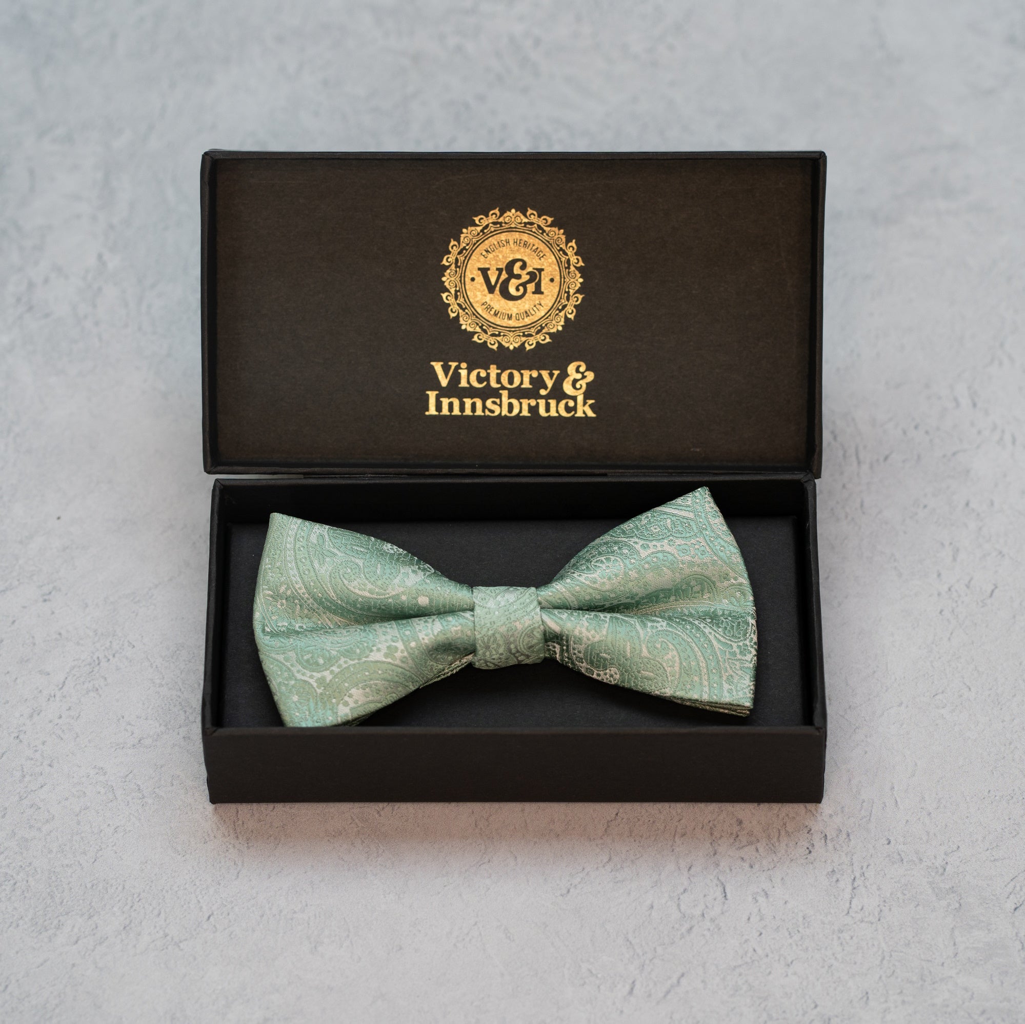 Sage Green Paisley Tie Box Set
