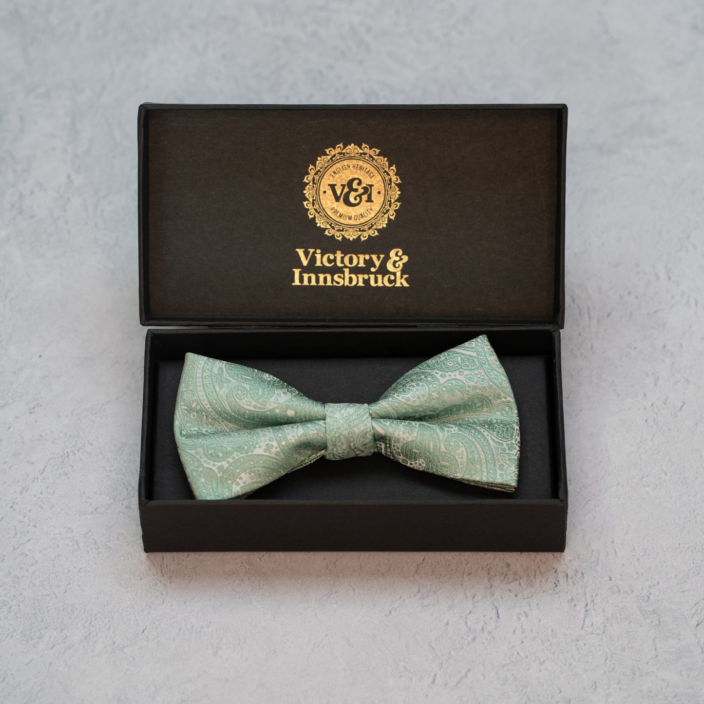 Sage Green Paisley Bow Tie