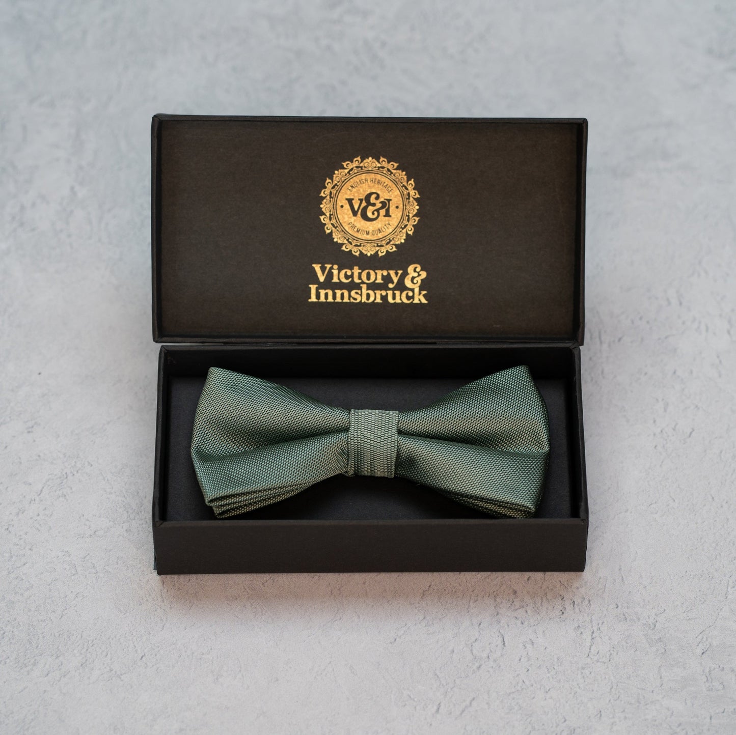 Dark Sage Green Textured Bow Tie