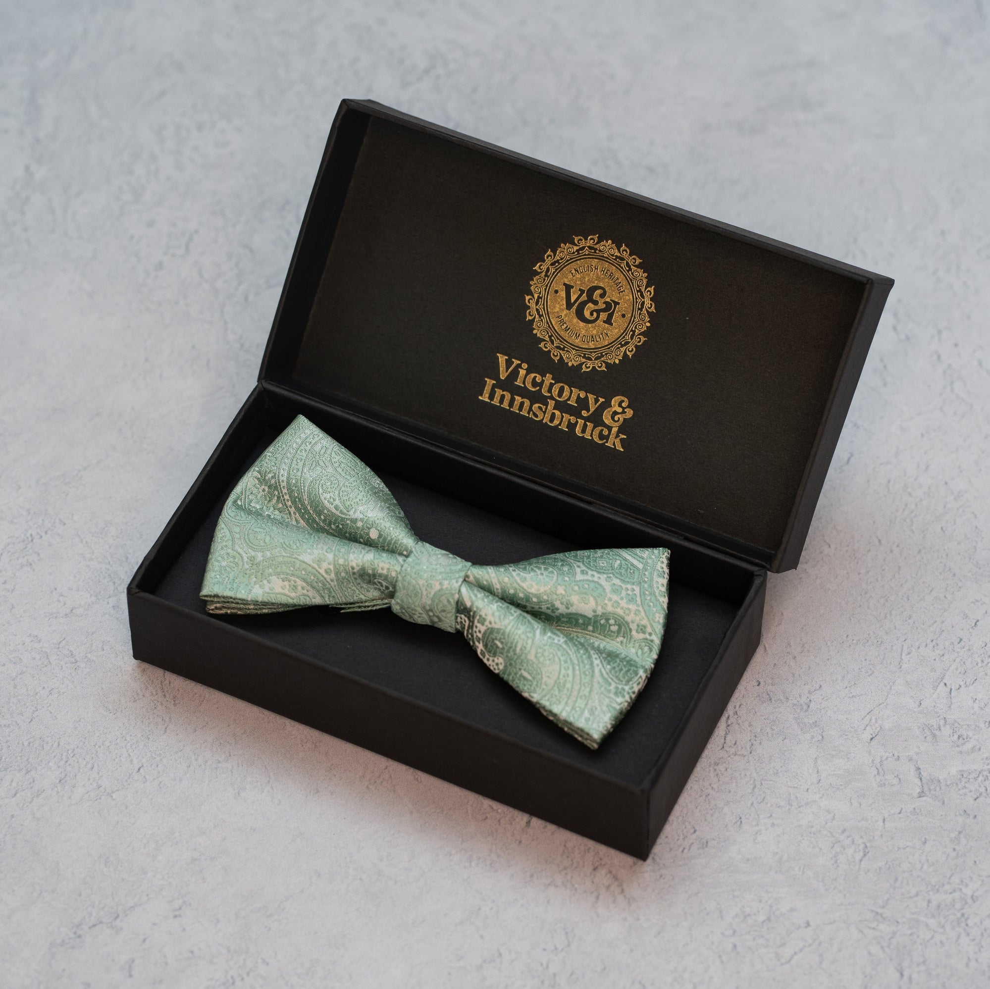 Sage Green Paisley Tie Box Set