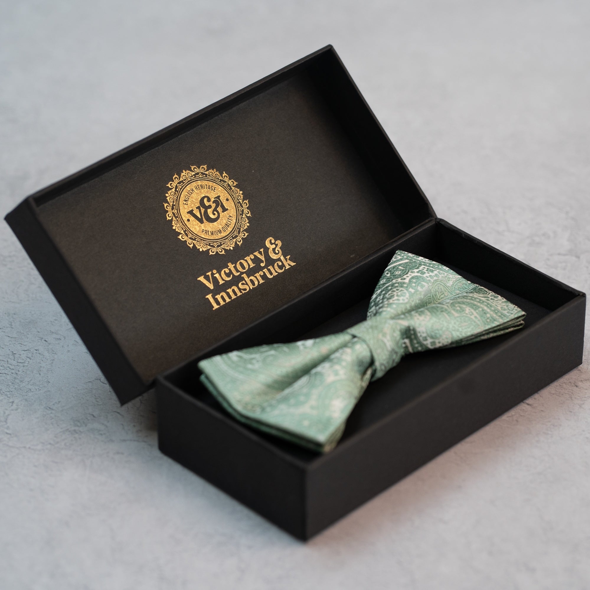 Sage Green Paisley Tie Box Set