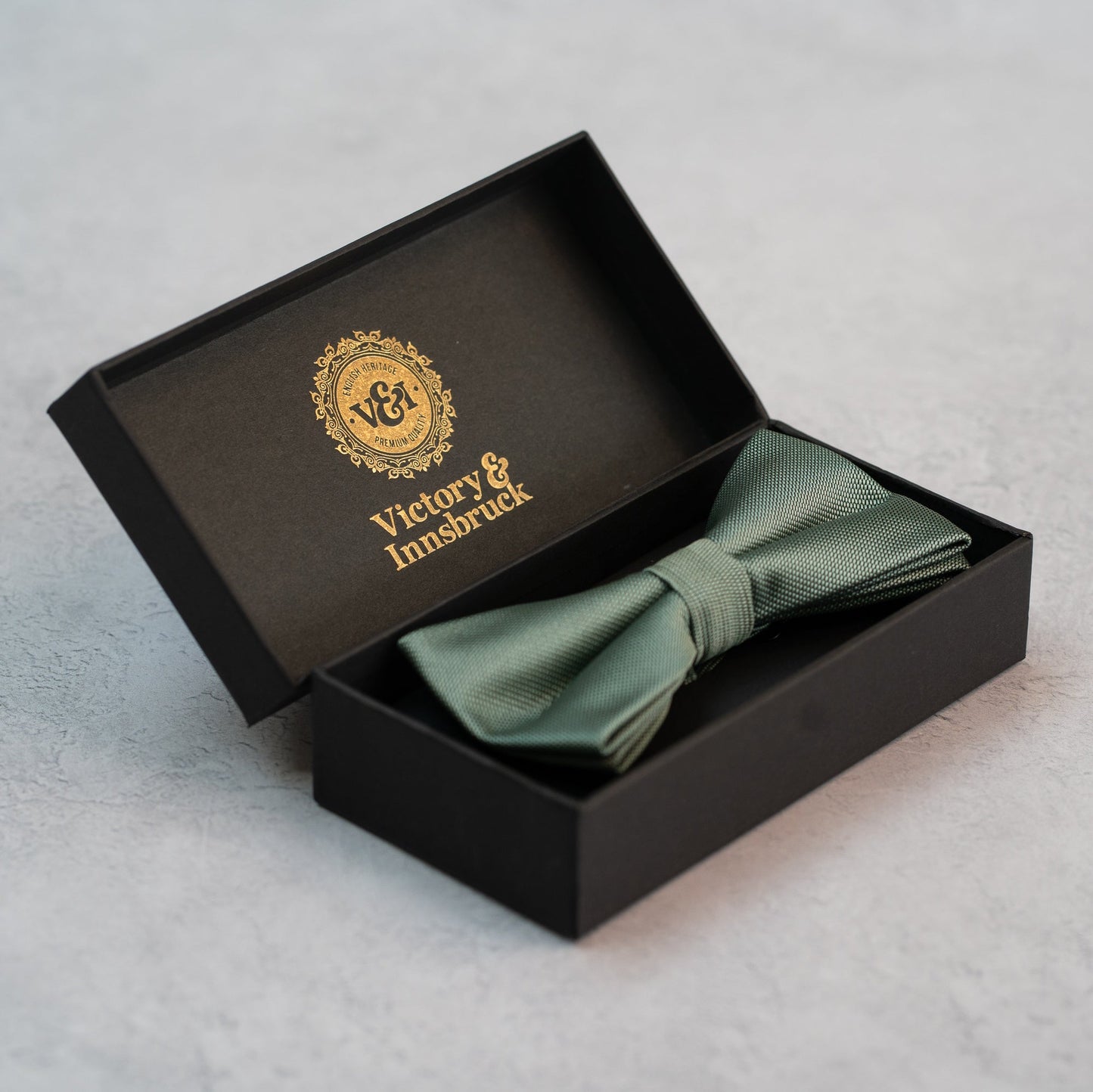 Dark Sage Green Textured Bow Tie