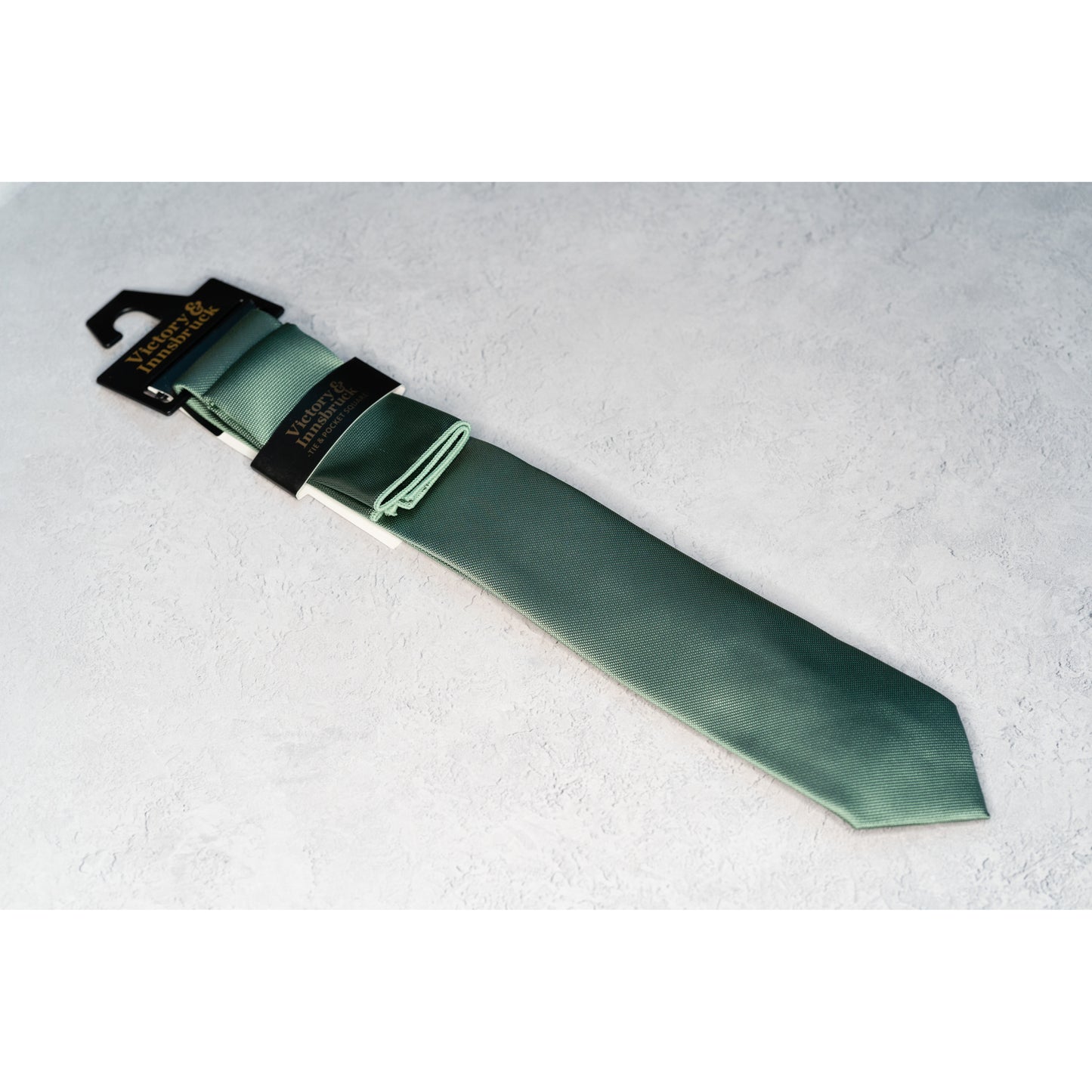 DARK SAGE GREEN TEXTURED TIE SET