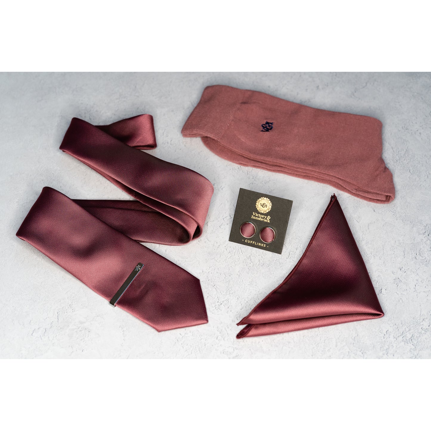 MAUVE TEXTURED TIE SET