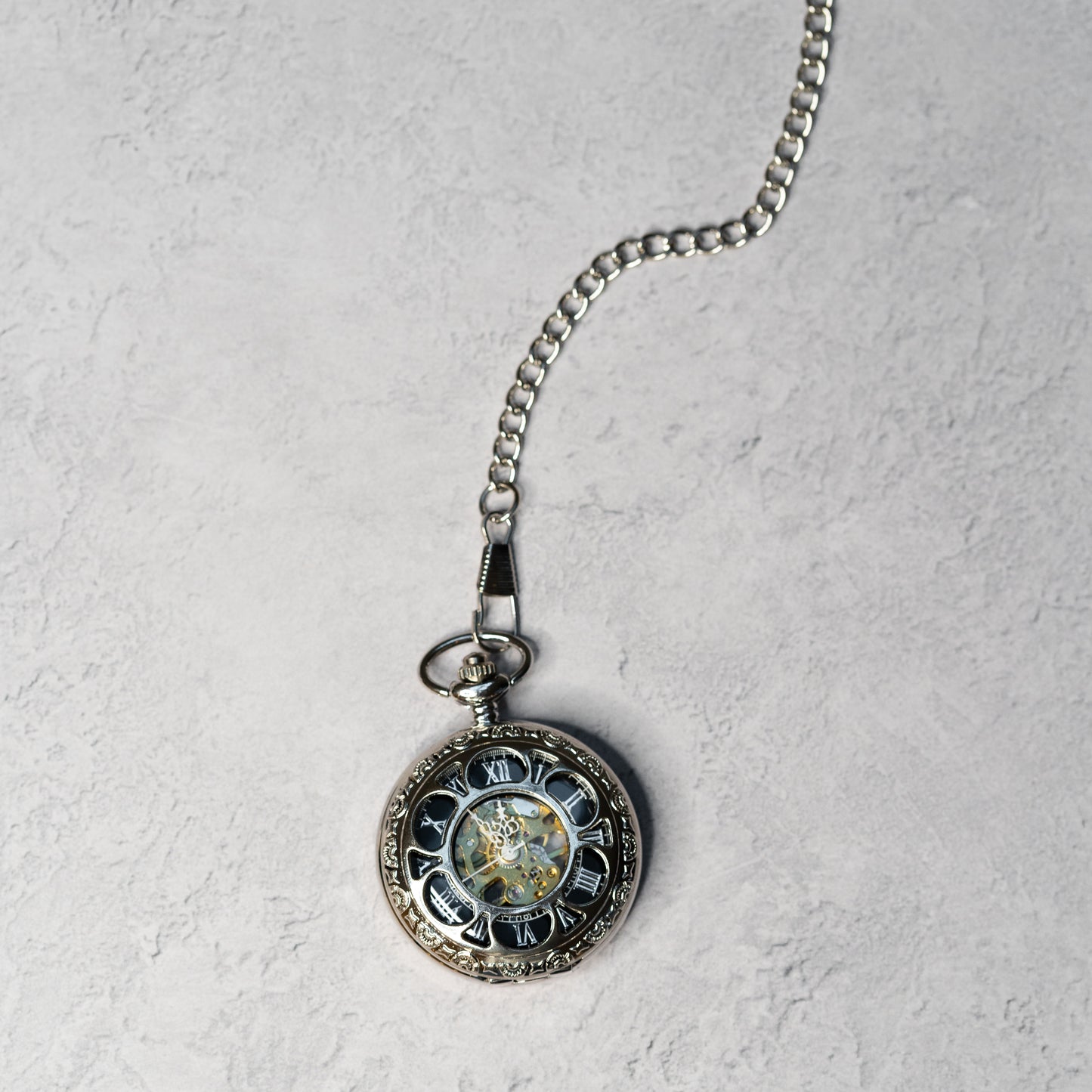 Steampunk Pocket Watch | Silver | The Milburn II
