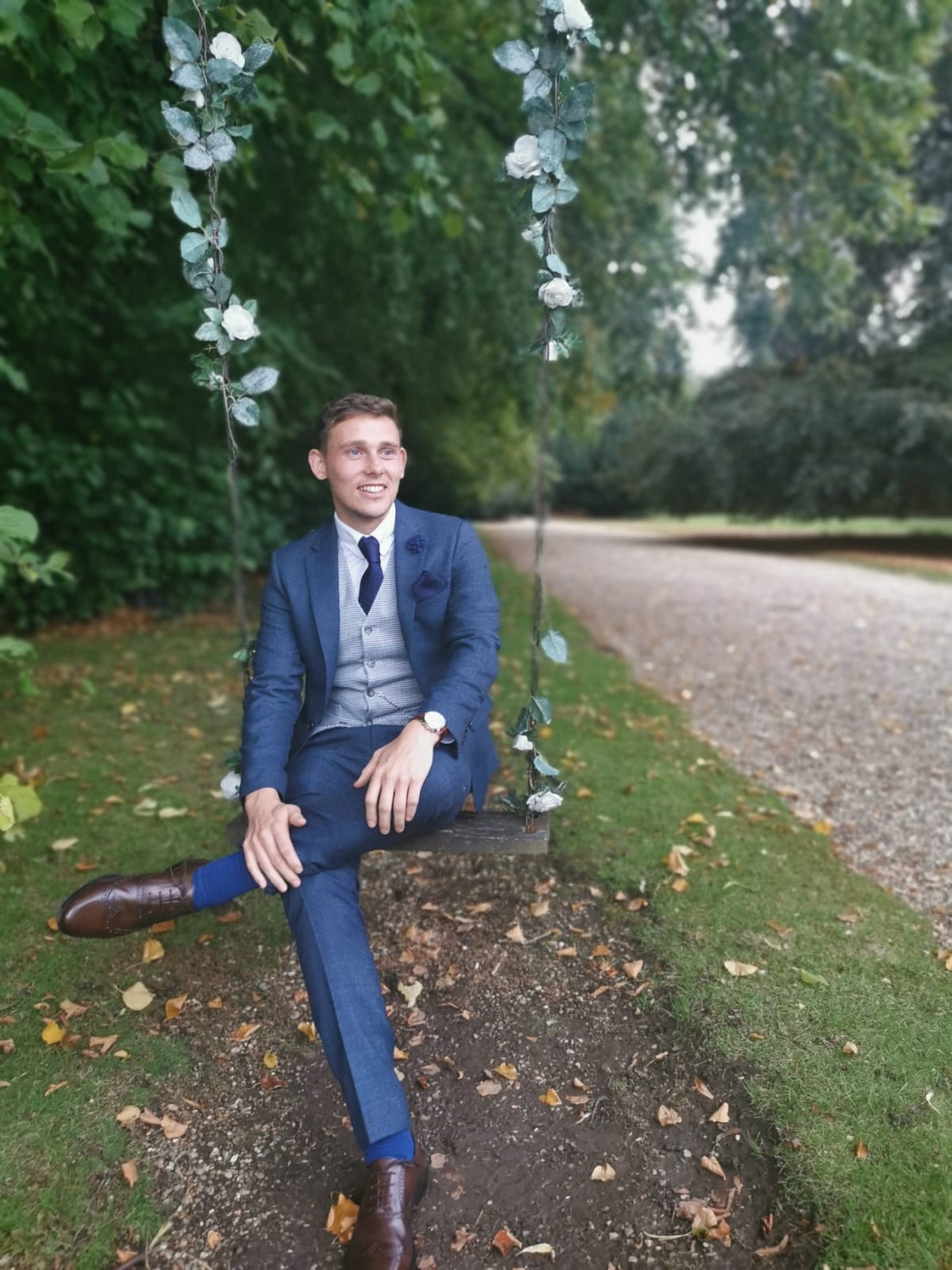 NAVY BLUE PAISLEY TIE SET