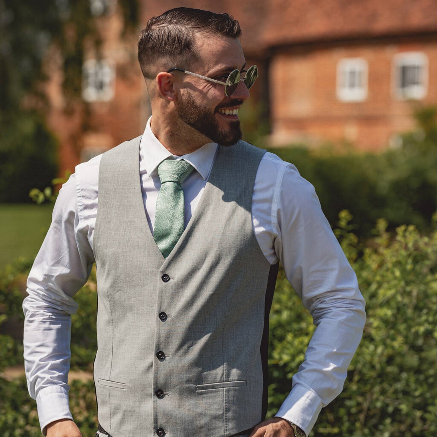 SAGE GREEN PAISLEY TIE BOX SET
