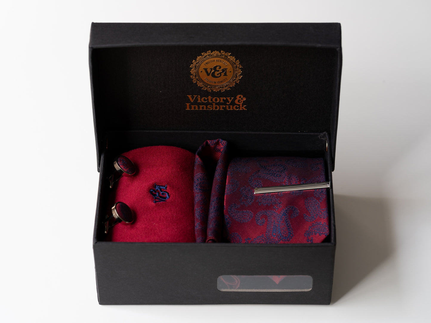 RED PAISLEY TIE BOX SET