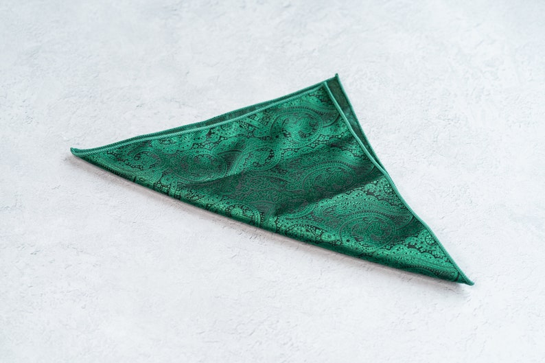 FOREST GREEN PAISLEY TIE SET