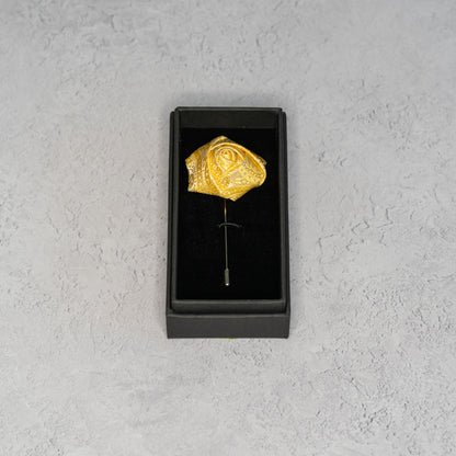 Buttercup Yellow Paisley Floral Lapel Pin