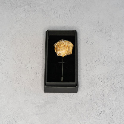 Champagne Gold Paisley Floral Lapel Pin