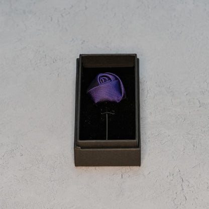 Cadbury Purple Textured Floral Lapel Pin