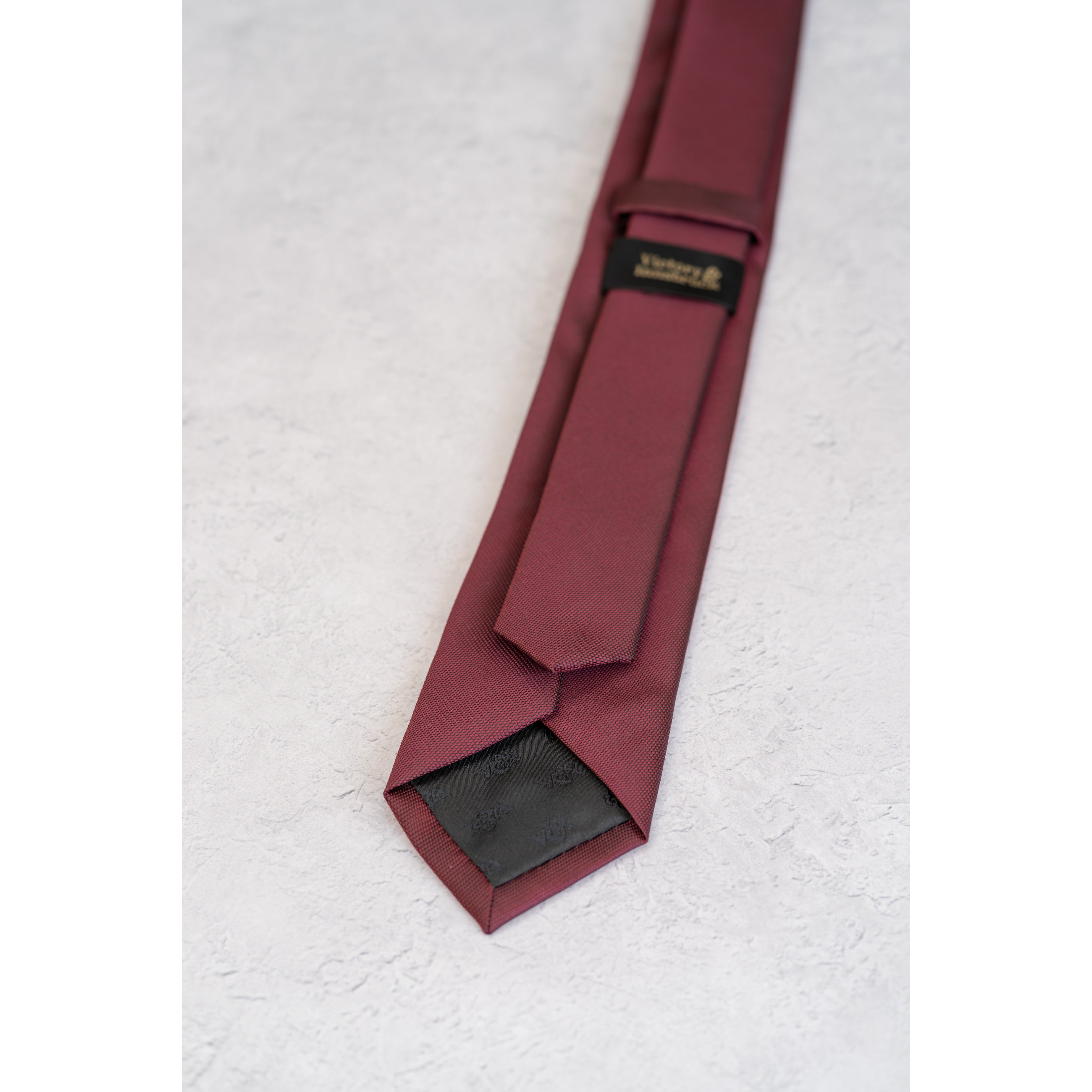 Burgundy Red Textured Tie Set