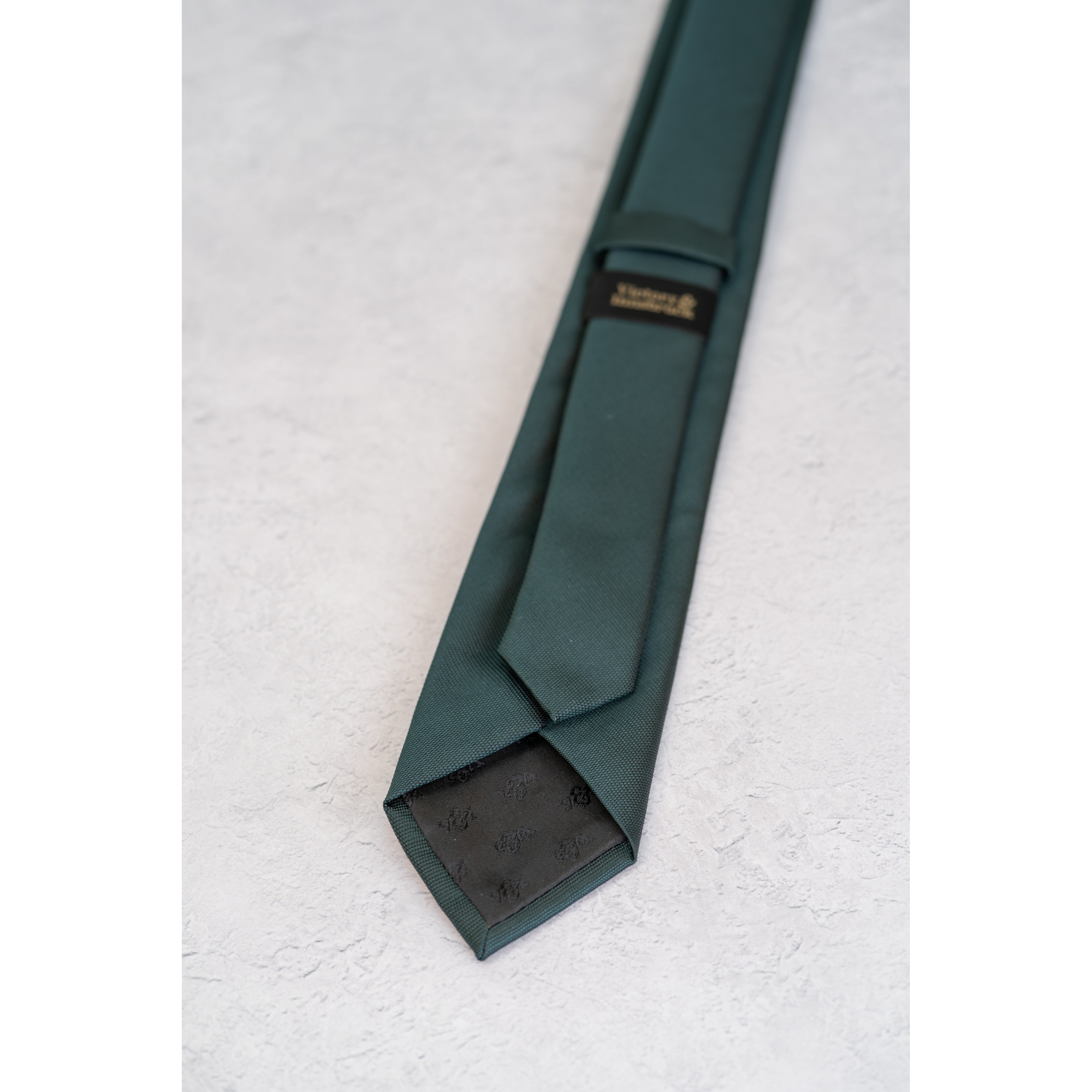 Dark Bottle Green Textured Tie Set