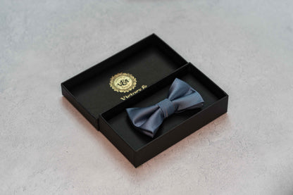 BOY'S SLATE BLUE TEXTURED BOW TIE
