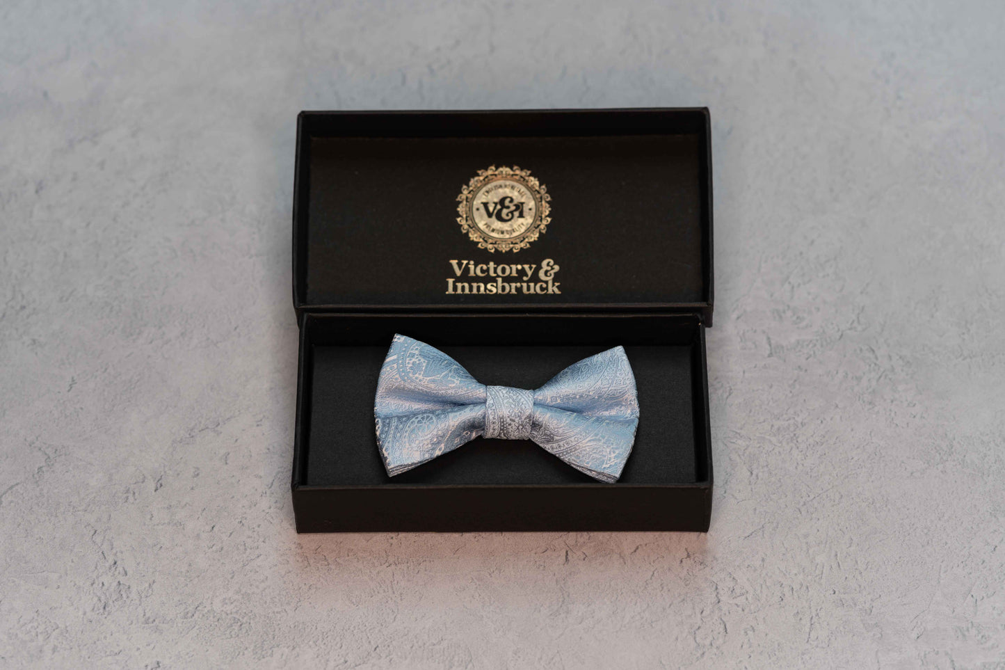 BOY'S LIGHT BLUE PAISLEY BOW TIE