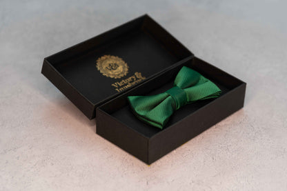 BOY'S FOREST GREEN TEXTURED BOW TIE
