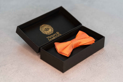 BOY'S CORAL ORANGE TEXTURED BOW TIE