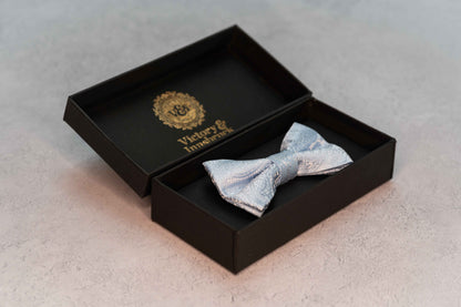 BOY'S LIGHT BLUE PAISLEY BOW TIE