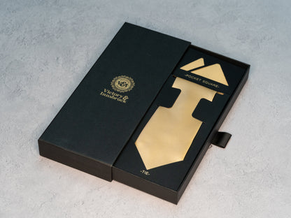 CHAMPAGNE GOLD TEXTURED TIE SET