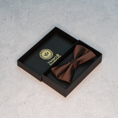 Chocolate Brown Textured Bow Tie