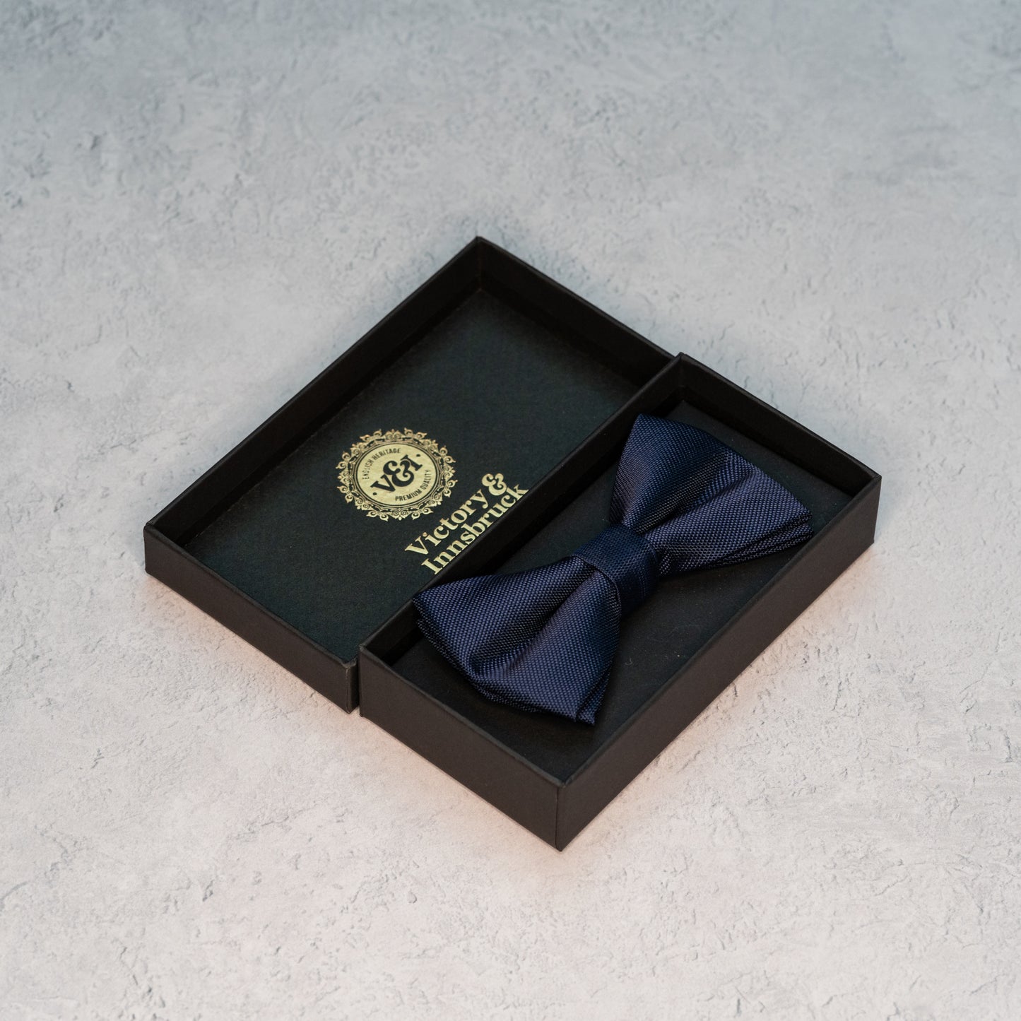 Navy Blue Textured Bow Tie