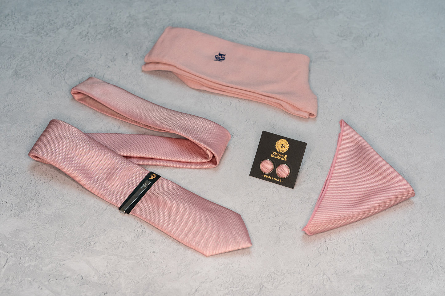 DUSTY PINK TEXTURED TIE SET