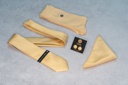 CHAMPAGNE GOLD TEXTURED TIE SET