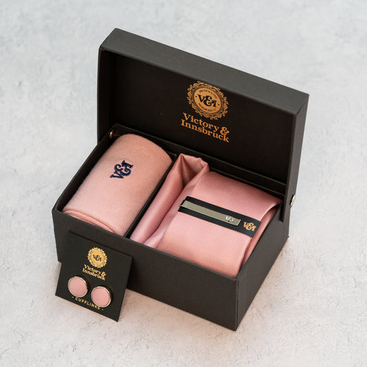 DUSTY PINK TEXTURED TIE SET