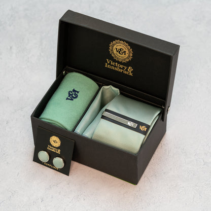 SAGE GREEN TEXTURED TIE SET