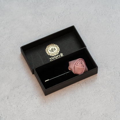 Dusty Pink Textured Floral Lapel Pin