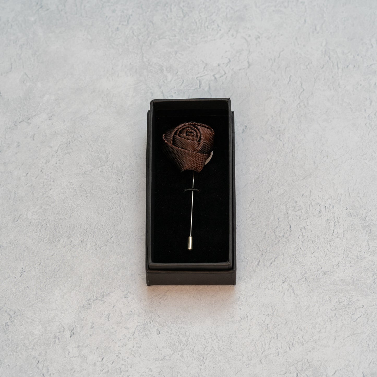 Chocolate Brown Textured Floral Lapel Pin