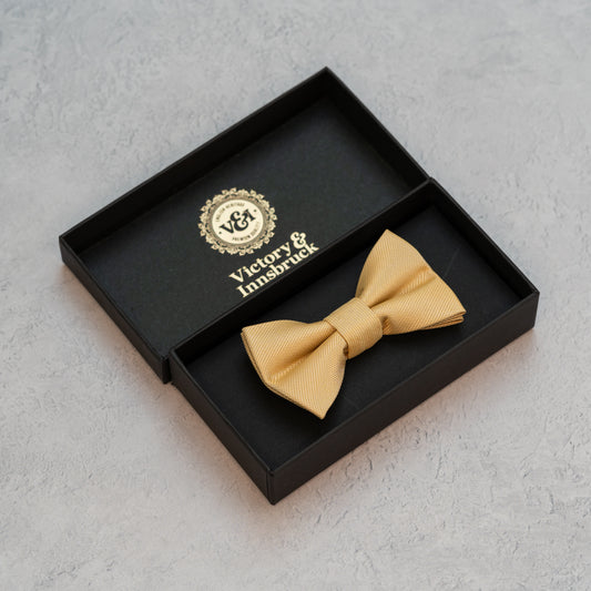 BOY'S CHAMPAGNE GOLD TEXTURED BOW TIE