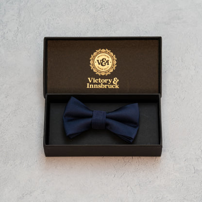 BOY'S NAVY BLUE TEXTURED BOW TIE