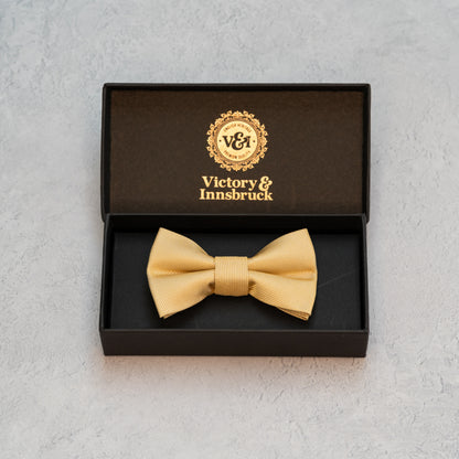 BOY'S CHAMPAGNE GOLD TEXTURED BOW TIE