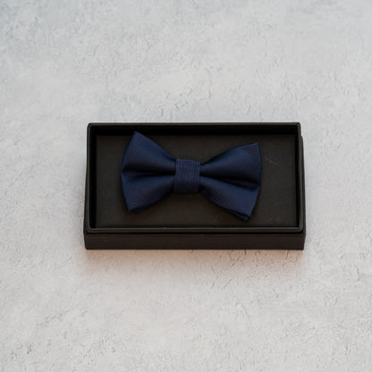 BOY'S NAVY BLUE TEXTURED BOW TIE