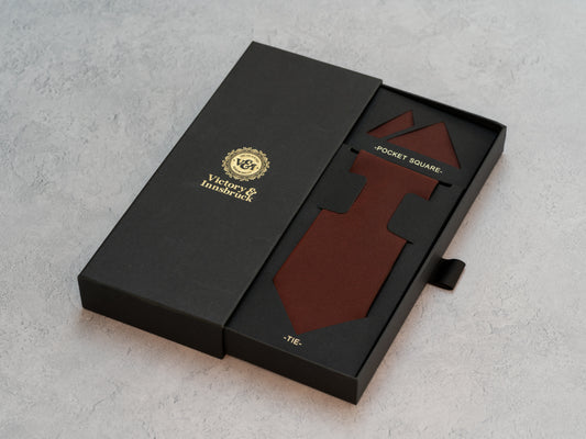ESPRESSO BROWN TEXTURED TIE & POCKET SQUARE SET