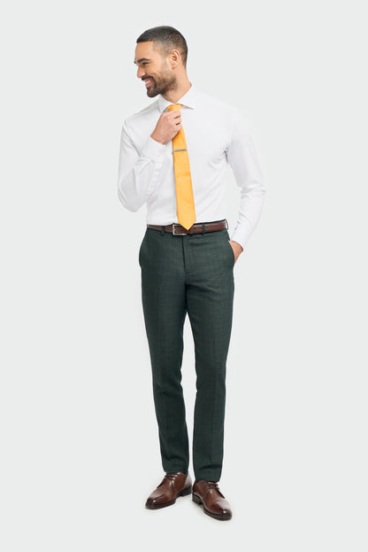 Caridi Olive Check Three Piece Suit