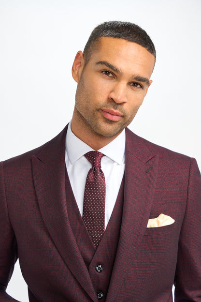 Caridi Wine Three Piece Suit