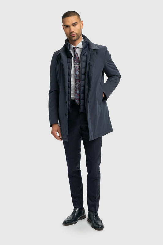 Heston Overcoat Navy