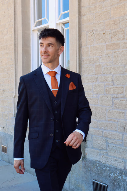 BURNT ORANGE TEXTURED TIE SET