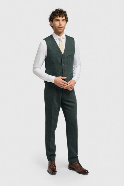 Thomas Lush Olive Tweed Waistcoat