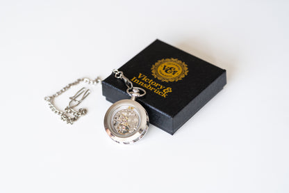 Skeleton Pocket Watch | Silver | The Collingwood so