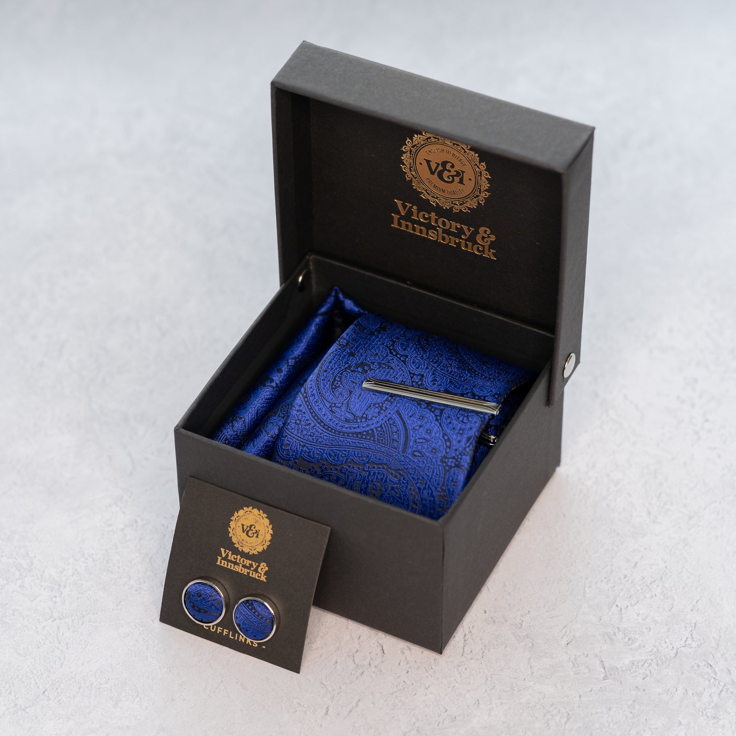 Royal Blue Paisley Tie Box Set