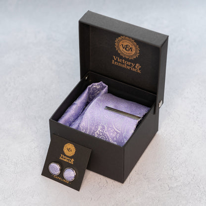 Lavender Paisley Tie Box Set