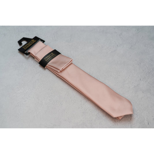 Boy's Blush Pink Textured Tie & Pocket Square