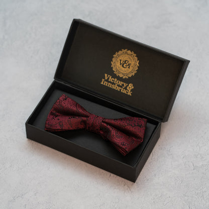 Burgundy Red Paisley Tie Box Set